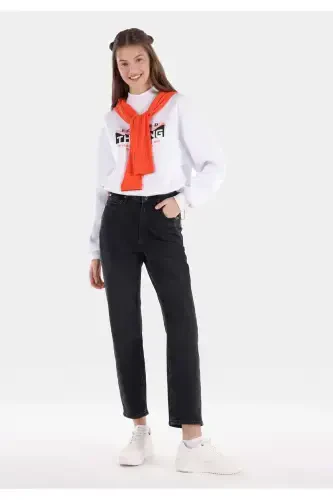 891 Maya Slim Fit Oddiy Bel Toraydigan Oyoqlari Toraydigan Jinsi Shimlar - 1