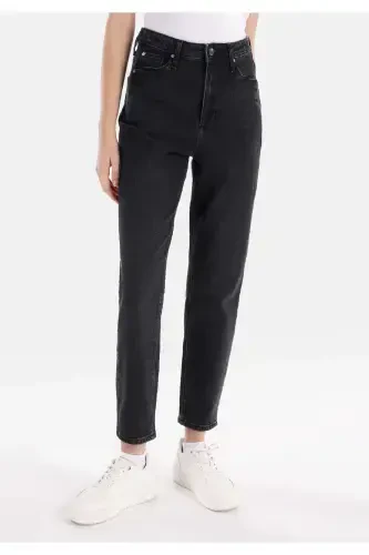 891 Maya Slim Fit Oddiy Bel Toraydigan Oyoqlari Toraydigan Jinsi Shimlar - 4