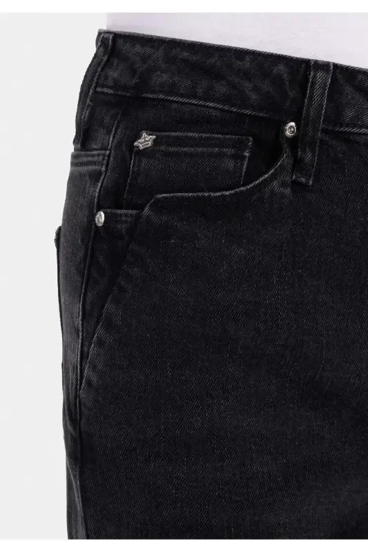 891 Maya Slim Fit Oddiy Bel Toraydigan Oyoqlari Toraydigan Jinsi Shimlar - 5