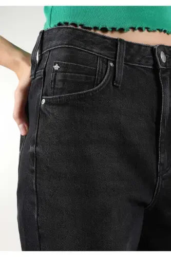 891 Maya Slim Fit Женские Джинсы Черного Цвета с Зауженными Штанинами до Средней Талии - 5