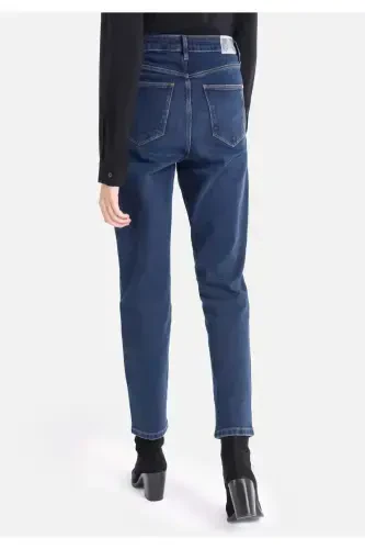 896 Maria Mom Fit High Waist Skinny Leg Blue Women's Pants - COLIN’S (1)