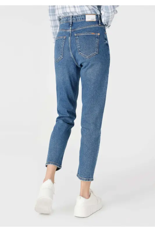 896 Maria Mom Fit Yüksek Bel Daralan Paça Jean Kadın Pantolon - MIMY WASH - 2
