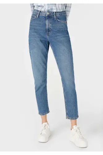 896 Maria Mom Fit Yüksek Bel Daralan Paça Jean Kadın Pantolon - MIMY WASH - 4
