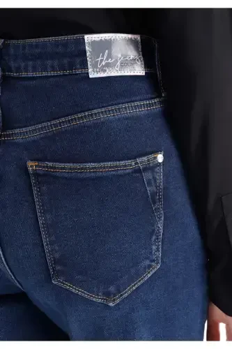 896 Женские брюки Maria Mom Fit с высокой талией и зауженными штанинами, синие - 5