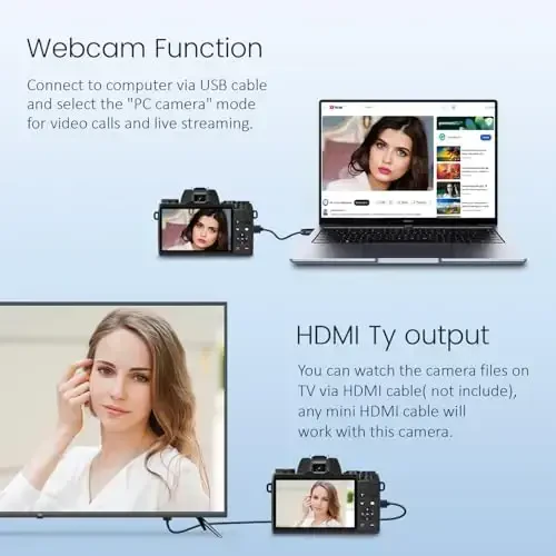 8K Digital Cameras for Photography, 64MP Vlogging Camera for YouTube with 4