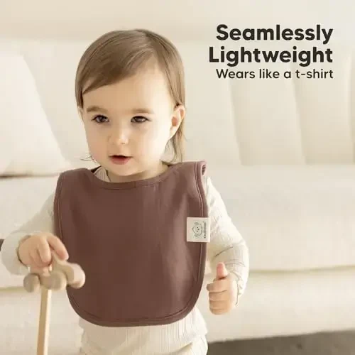 KeaBabies 8-Pack Baby Bibs for Boys, Girls - Pullover Bibs for Drooling Teething Baby Girl & Boy Toddler, Newborn, Soft & Absorbent, Cute Colors, Large Torso Coverage Keep Infant Clean & Dry (Brick) - 2