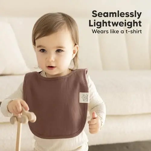 KeaBabies 8-Pack Baby Bibs for Boys, Girls - Pullover Bibs for Drooling Teething Baby Girl & Boy Toddler, Newborn, Soft & Absorbent, Cute Colors, Large Torso Coverage Keep Infant Clean & Dry (Brick) - KEABABIES (1)