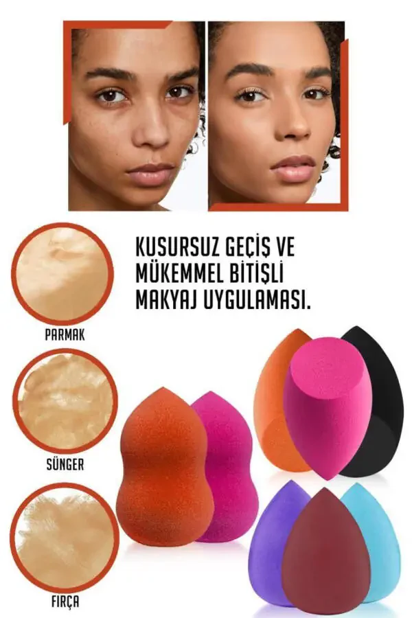 8'li Makyaj Süngeri (ARMUT-KESİK UÇLU-YUMURTA) - 6
