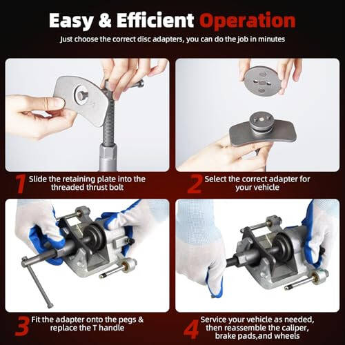 8MILELAKE Disc Brake Caliper Compressor Wind Back Tool 24pc Professional Caliper Tool Set - 5