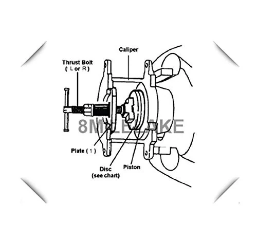 8MILELAKE Компрессор для тормозных суппортов с обратным ходом 24 предмета Профессиональный набор инструментов для суппортов - 11