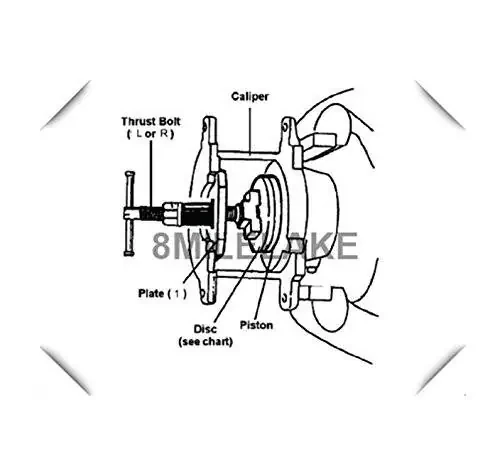 8MILELAKE Компрессор для тормозных суппортов с обратным ходом 24 предмета Профессиональный набор инструментов для суппортов - 11
