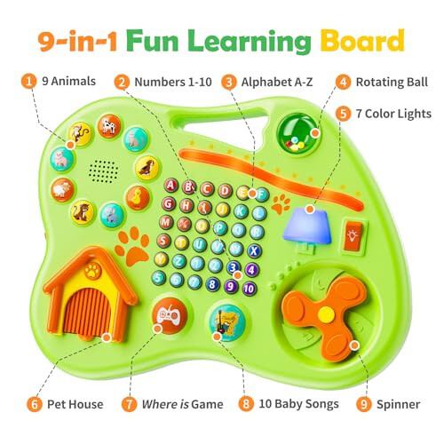 9-in-1 Bilingual Learning Toys for Toddlers 1-3, Montessori Educational Toy for 1-2 Year Old Girl Boy, Musical Baby Toy 6-12-18 Month Age, First Christmas 1st Birthday Gifts for 1+ Year Old - 3