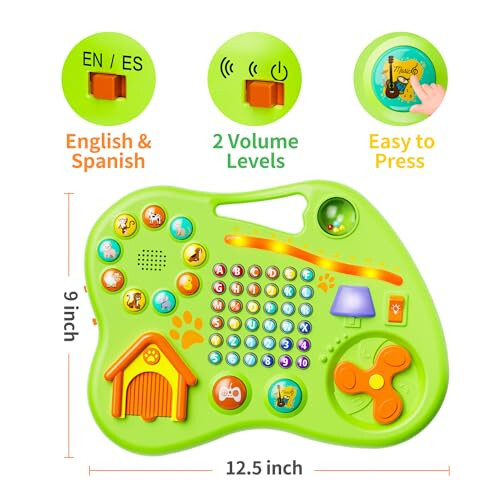 9-in-1 Bilingual Learning Toys for Toddlers 1-3, Montessori Educational Toy for 1-2 Year Old Girl Boy, Musical Baby Toy 6-12-18 Month Age, First Christmas 1st Birthday Gifts for 1+ Year Old - 4