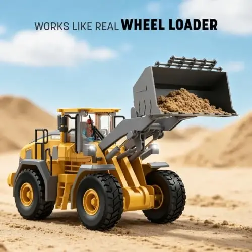 9 Kanallı Metal RC Yükleyici - Uzaktan Kumandalı Çocuk İnşaat Oyuncakları, Gerçekçi Işık ve Ses, 1:20 Ölçek, 3+ Erkek Çocuklar için Traktör Oyuncakları, 3-12+ Yaş için Mükemmel 2024 Çocuk Doğum Günü Hediyesi - KIDMARKT (1)