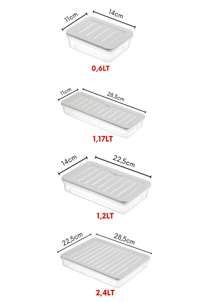 9 Lu Set Freshbox Mikrodalga Ve Difrize Uygun Saklama Kabı Gri - 15