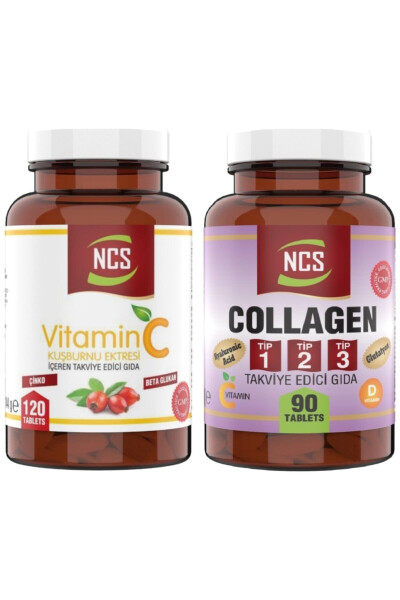 90 Tablet Hidrolize Collagen Tip 1-2-3 Glutatyon Hyaluronic Acid Vitamin C 1000 Mg 120 Tablet - NCS