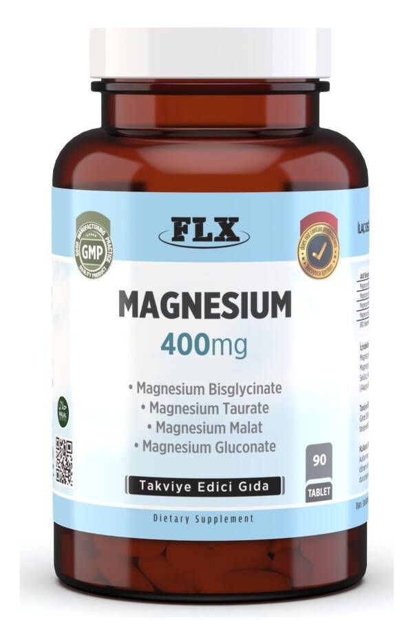 90 Tablet Magnezyum Bisglisinat Malat Taurat Glukonat Magnezyum Elementleri 400 mg - 3