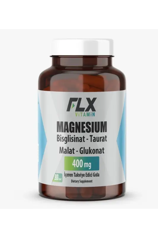 90 Tablets Magnesium Bisglycinate Malate Taurate Gluconate Magnesium Elements 400 mg - 2