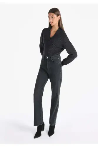 900 Laris Regular Fit High Waist Full Length Jean Pants - 3