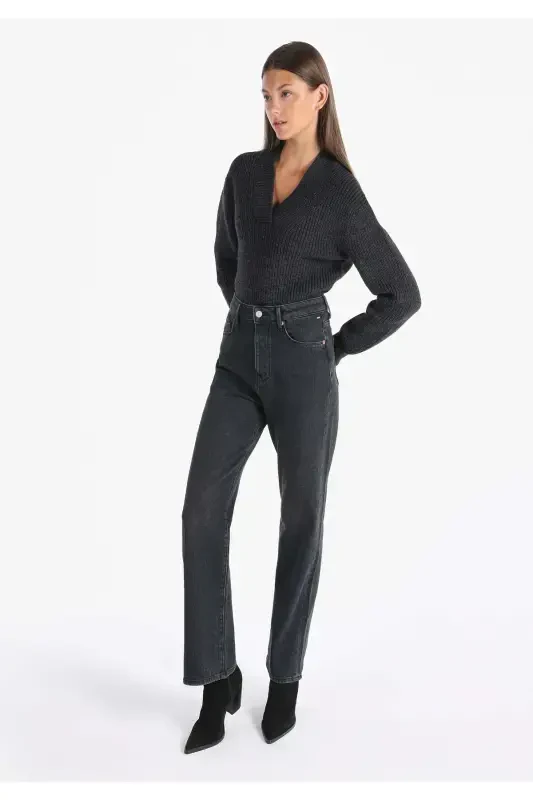 900 Laris Regular Fit High Waist Full Length Jean Pants - 3