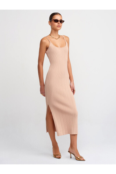 90139 Strapless Knit Dress - Beige - DILVIN
