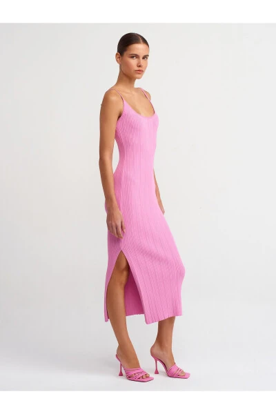 90139 Yelkali Triko Ko'ylak - Pushti - 7