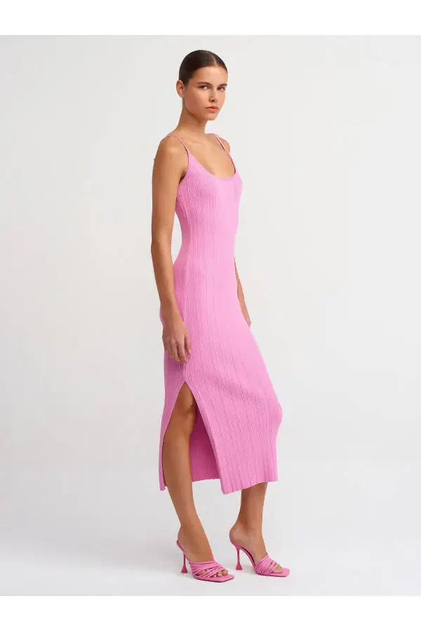 90139 Yelkali Triko Ko'ylak - Pushti - 3