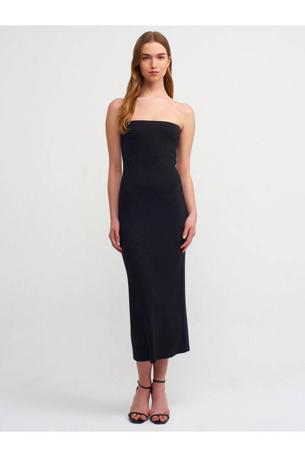 90179 Strapless Sequined Knit Dress - Black - 17