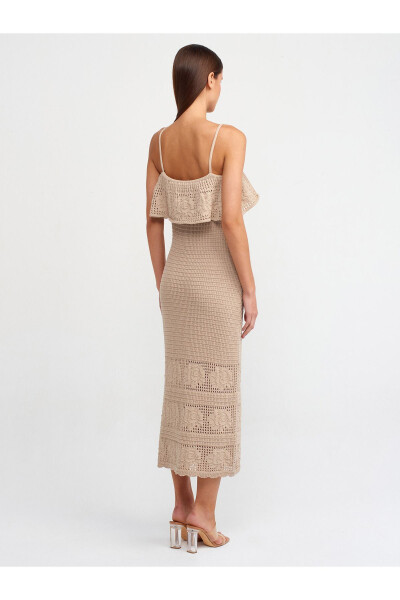 90195 Sleeveless Knit Dress - Beige - 18