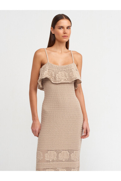 90195 Sleeveless Knit Dress - Beige - 19