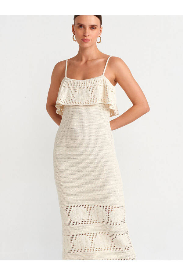 90195 Strapless Knit Dress - Ecru - 3