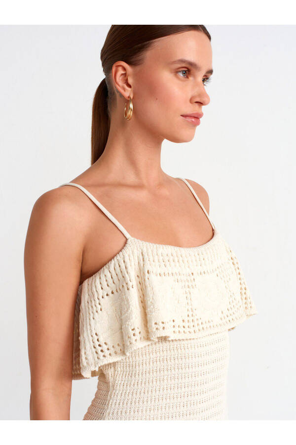 90195 Strapless Knit Dress - Ecru - 4