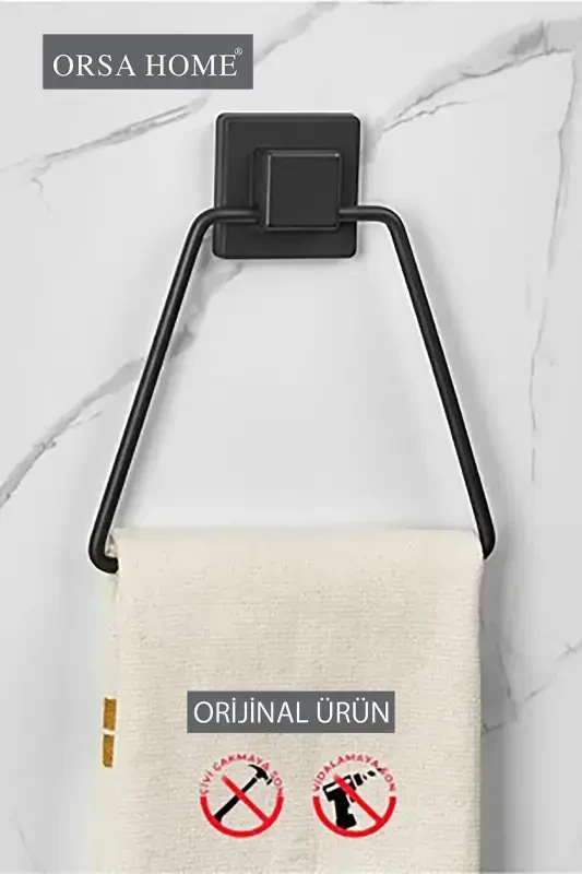 902 Adhesive Triangle Towel Hook Black - 1