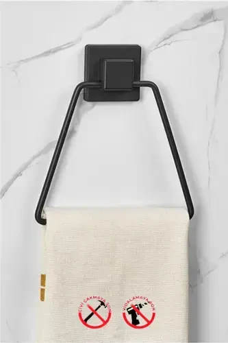 902 Adhesive Triangle Towel Hook Black - ORSA HOME (1)