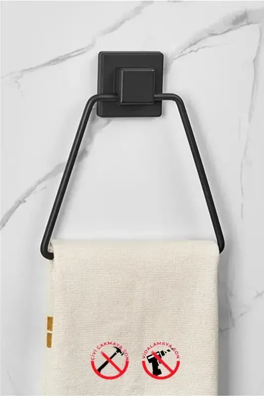 902 Kare Yapışkanlı Üçgen Havluluk Siyah - 2