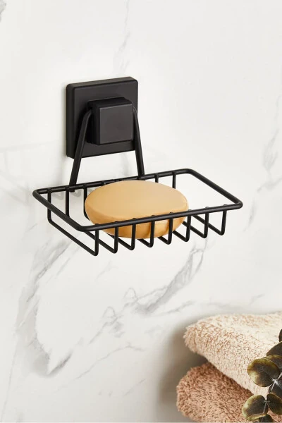 905 Matte Black Square Strong Adhesive Soap Dish - ORSA HOME (1)