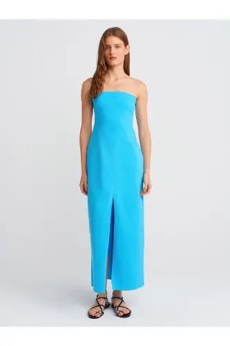 90758 Strapless Dress-Turquoise-Turquoise 