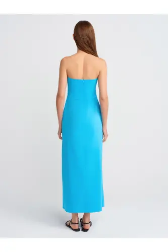 90758 Strapless Dress-Turquoise-Turquoise - DILVIN (1)