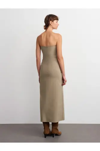 90758 Straplez Elbise-Çağla-Çağla - 2