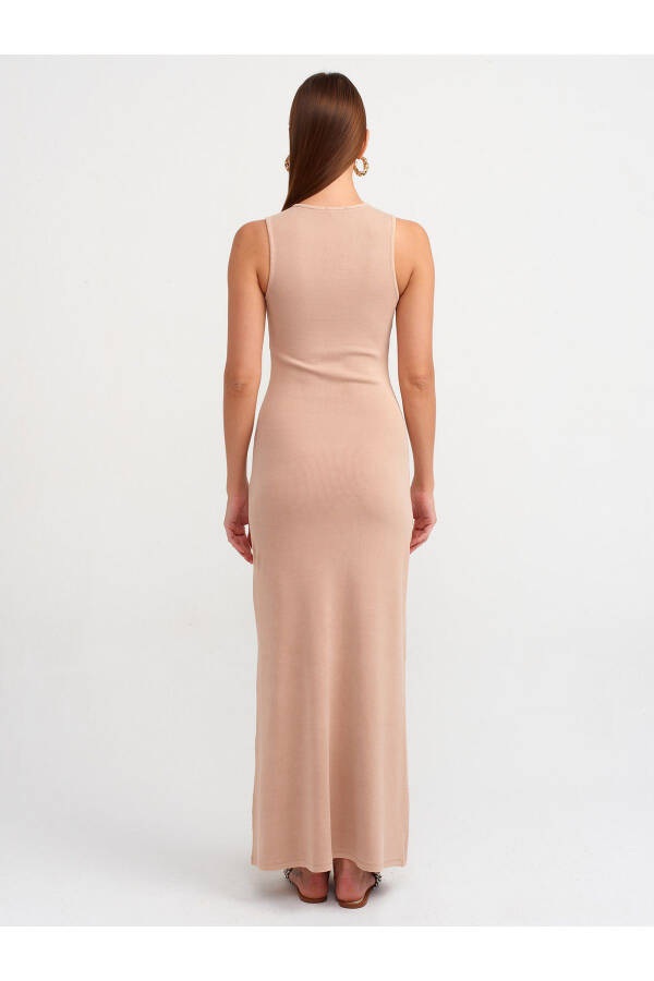 90868 Maxi Dress with Wash Effect - Beige - 6