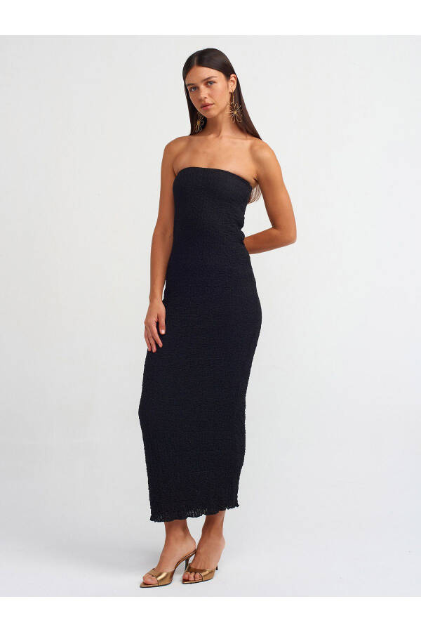 90870 Strapless Midi Dress - Black - 13