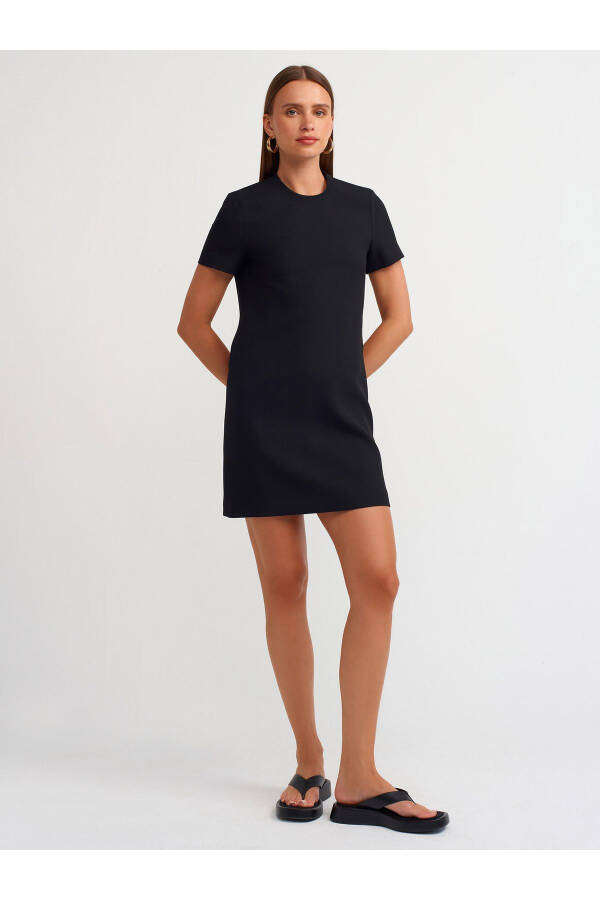 90899 Bike Collar Mini Dress - Black - 7