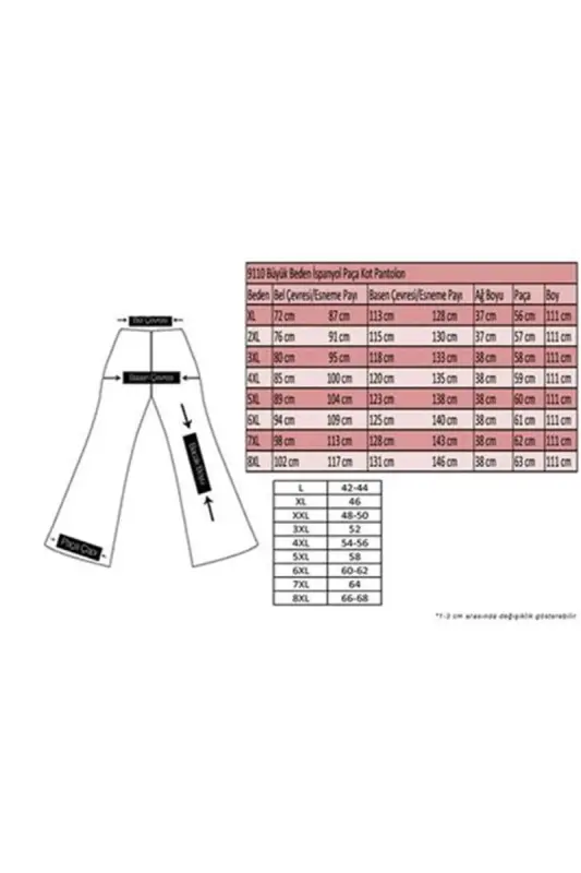 9110-11 Büyük Beden İspanyol Paça Kot Pantolon - Siyah - 2