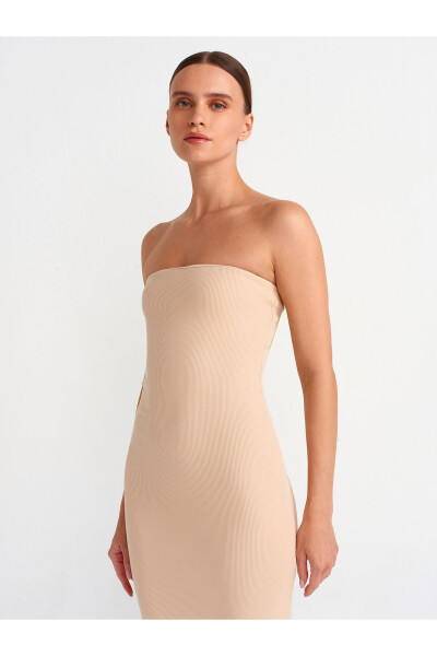 91100 Strapless Midi Dress - Light Beige - 20