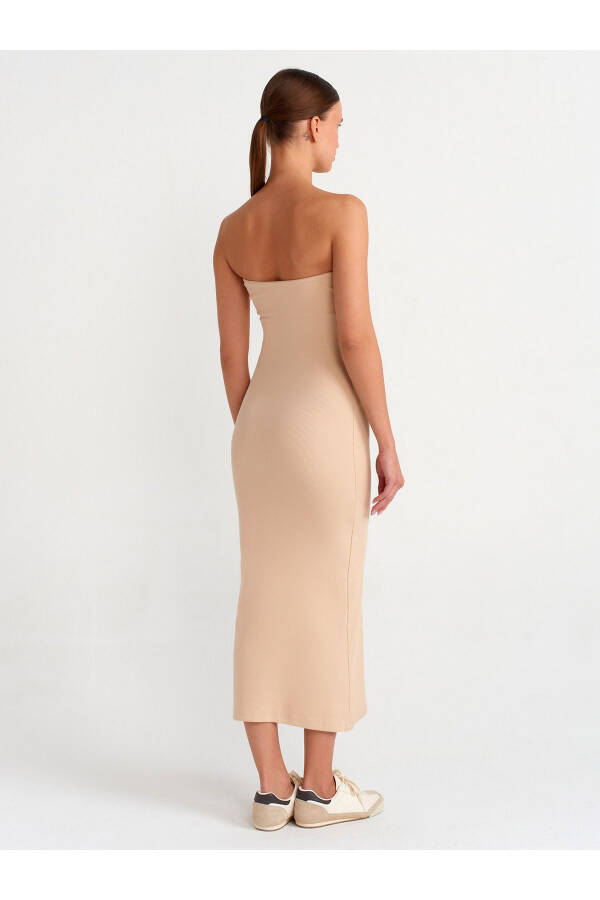 91100 Strapless Midi Dress - Light Beige - 14