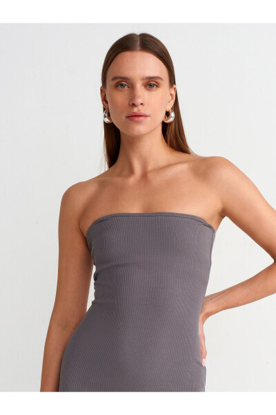 91100 Strapless Midi Dress - Smoke - 16