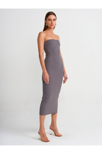 91100 Strapless Midi Dress - Smoke - 9