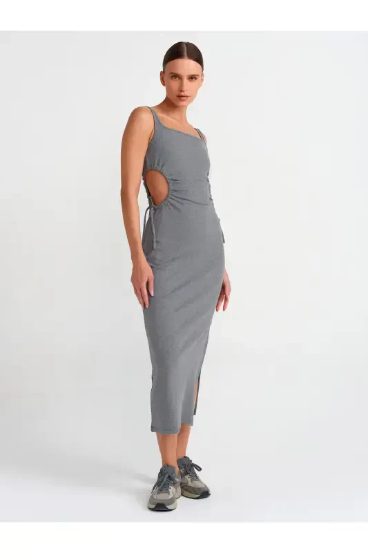 91106 Oyna Tafsilotli Uzun Ko'ylak-Antratsit-Antratsit - 3