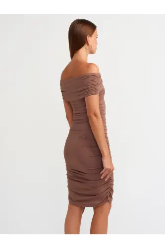 91153 Off-Shoulder Ruched Dress - Milky K. - Milky K. - DILVIN (1)
