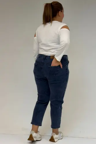 9125-6 Plus Size Boy Friend Jeans - Anthracite - 3